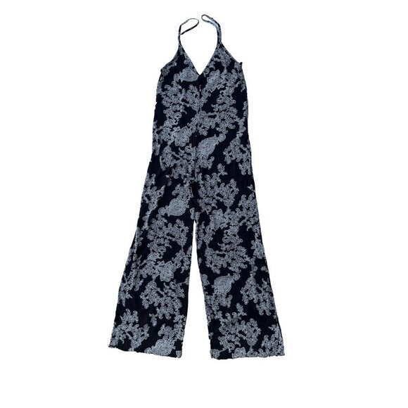 After Party By Nasty Gal Women’s Black Strappy Floral Wide Leg Jumpsuit Size XS - Picture 15 of 16